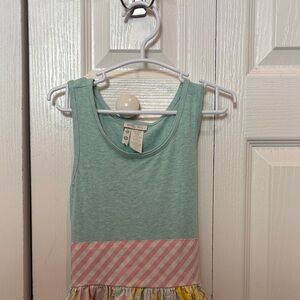 Matilda Jane Mint Green Tank Dress with Pink Stripe